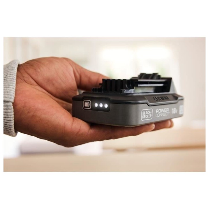 Batterie 18V 2Ah avec indice de charge - BLACK+DECKER - BDL2018S-XJ - Noir