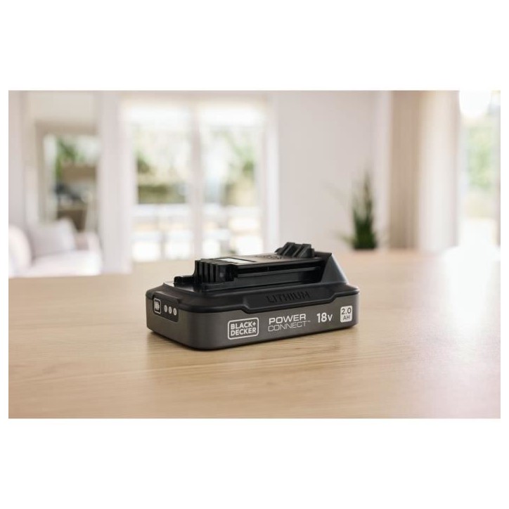 Batterie 18V 2Ah avec indice de charge - BLACK+DECKER - BDL2018S-XJ - Noir