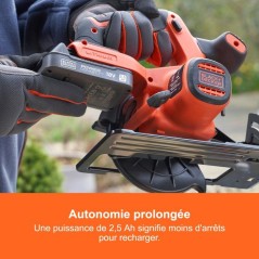 Batterie 18V 2,5Ah avec indice de charge - BLACK+DECKER - BDL2518S-XJ - Noir