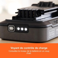 Batterie 18V 2,5Ah avec indice de charge - BLACK+DECKER - BDL2518S-XJ