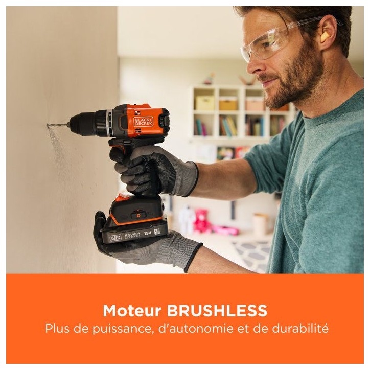 Perceuse visseuse sans fil 18V - BLACK&DECKER - BLD682XN-XJ - Sans batterie ni chargeur Perceuse visseuse sans fil 18V - BLACK&DECKER - BLD682XN-XJ - Sans batterie ni chargeur