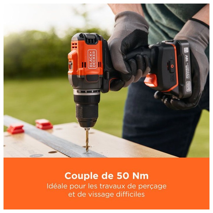 Perceuse visseuse sans fil 18V - BLACK&DECKER - BLD682XN-XJ - Sans batterie ni chargeur Perceuse visseuse sans fil 18V - BLACK&DECKER - BLD682XN-XJ - Sans batterie ni chargeur