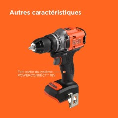 Perceuse visseuse sans fil 18V - BLACK&DECKER - BLD682XN-XJ - Sans bat
