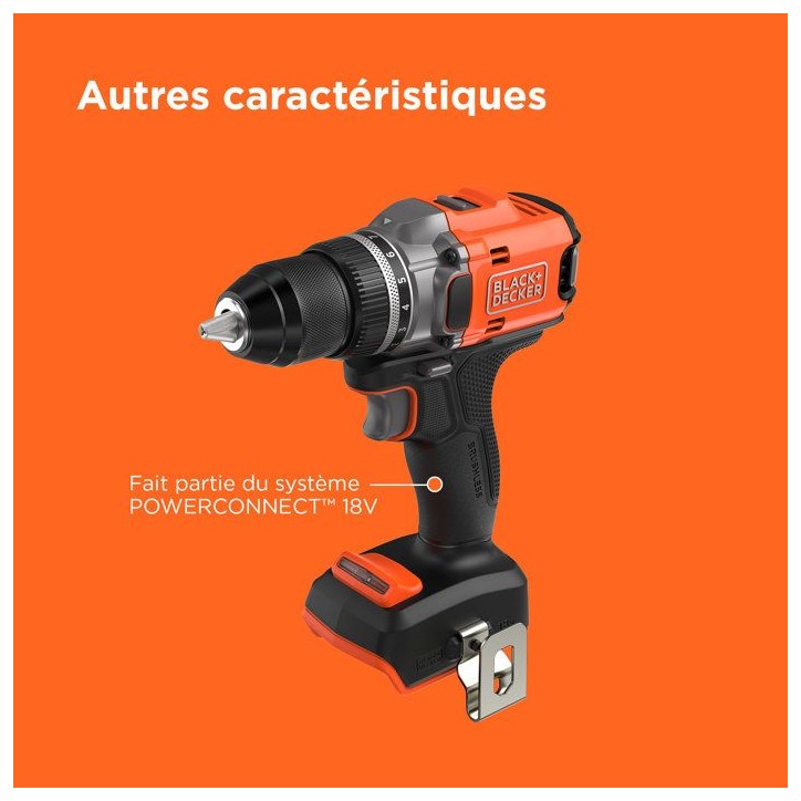 Perceuse visseuse sans fil 18V - BLACK&DECKER - BLD682XN-XJ - Sans batterie ni chargeur Perceuse visseuse sans fil 18V - BLACK&DECKER - BLD682XN-XJ - Sans batterie ni chargeur