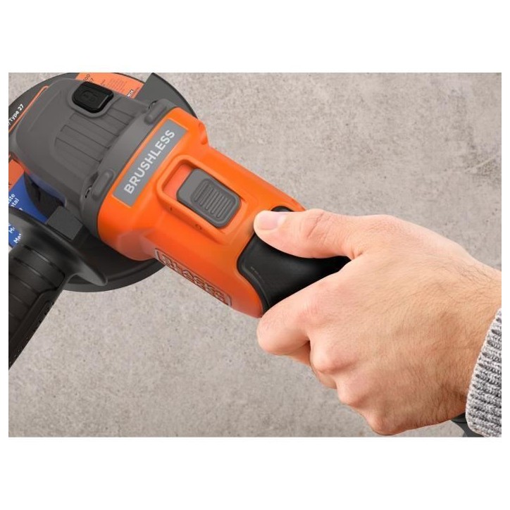 Meuleuse sans fil - BLACK&DECKER - BCG6L8N-XJ - Brushless - 18V - 115m - Sans batterie Meuleuse sans fil - BLACK&DECKER - BCG6L8N-XJ - Brushless - 18V - 115m - Sans batterie