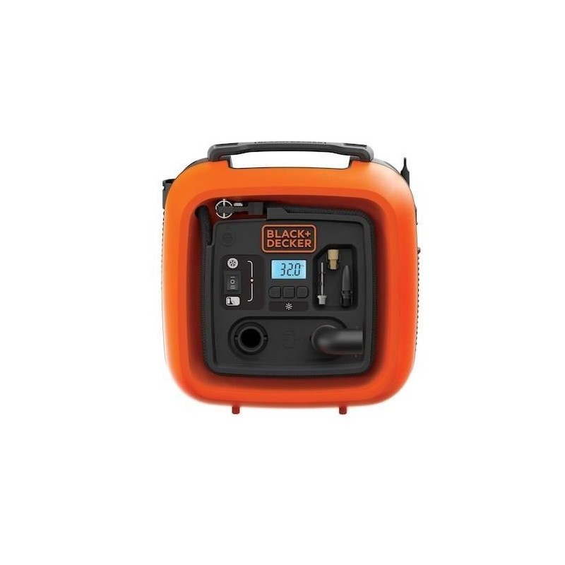 BLACK+DECKER Gonfleur-Compresseur Filaire ASI400-XJ avec 1 Aiguille et
