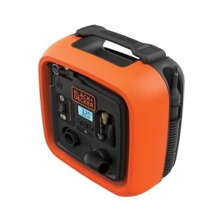 BLACK+DECKER Gonfleur-Compresseur Filaire ASI400-XJ avec 1 Aiguille et 2 Embouts - 11 Bars, 160 PSI - Allume Cigare 12 V