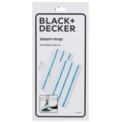 2 patins en microfibre BLACK+DECKER - FSMP20-XJ - Pour balais vapeur -