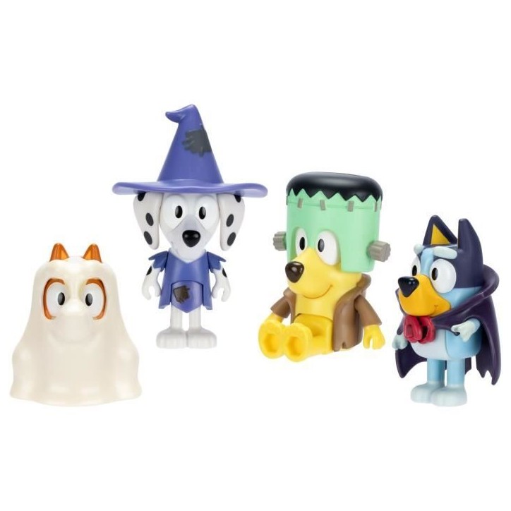 Coffret figurines - BLUEY - Déguisements - 4 figurines articulées - Accessoires inclus Coffret figurines - BLUEY - Déguisements - 4 figurines articulées - Accessoires inclus