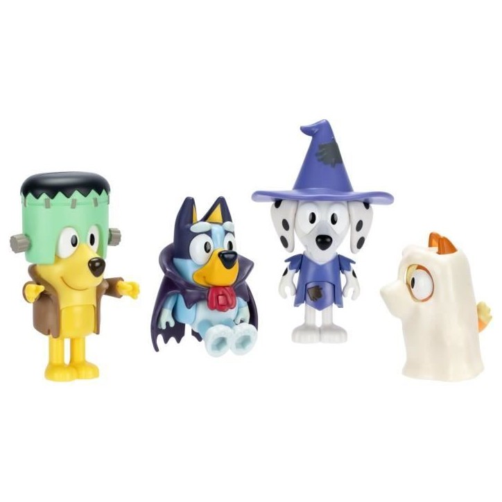 Coffret figurines - BLUEY - Déguisements - 4 figurines articulées - Accessoires inclus Coffret figurines - BLUEY - Déguisements - 4 figurines articulées - Accessoires inclus