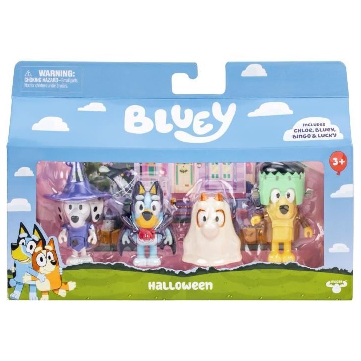 Coffret figurines - BLUEY - Déguisements - 4 figurines articulées - Accessoires inclus Coffret figurines - BLUEY - Déguisements - 4 figurines articulées - Accessoires inclus