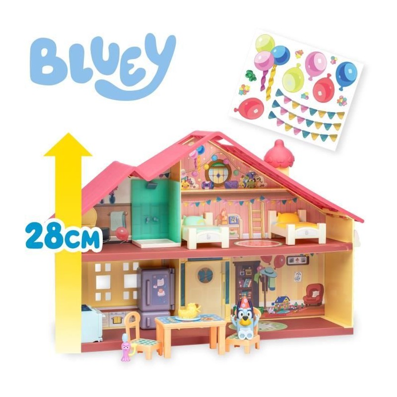 Maison anniversaire - BLUEY - 1 figurine + 13 accessoires - Des 3 ans
