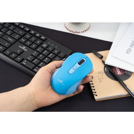 Souris - 2.4GHz+Bluetooth - BLUESTORK - Rechargeable 4800 DPI - Bleu