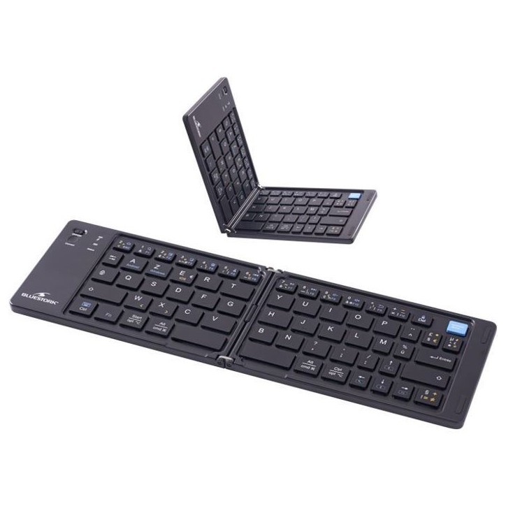 Clavier sans fil pliable - Ordinateur, tablette, smartphone, TV - Touches ciseaux - BLUESTORK - KB-MINI-FOLD/FR - AZERTY - Noir Clavier sans fil pliable - Ordinateur, tablette, smartphone, TV - Touches ciseaux - BLUESTORK - KB-MINI-FOLD/FR - AZERTY - Noir