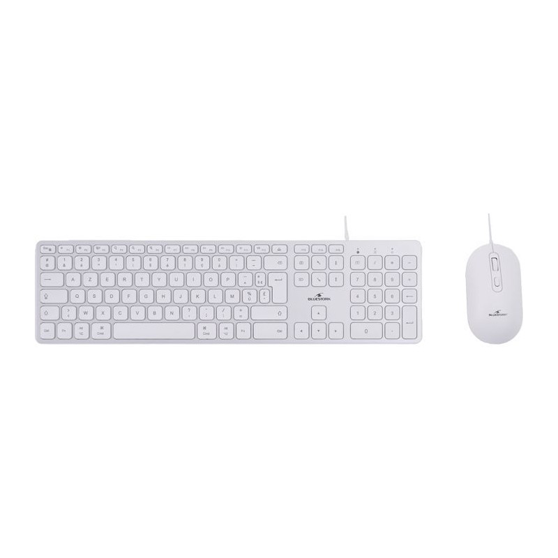 Pack clavier souris filaire - BLUESTORK - KB Mac - Compatible Mac - Bl