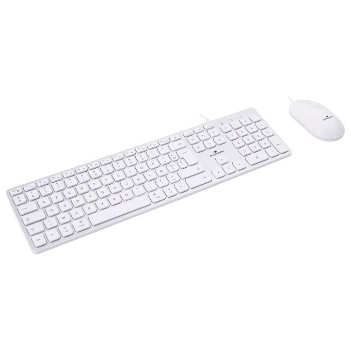 Pack clavier souris filaire - BLUESTORK - KB Mac - Compatible Mac - Blanc