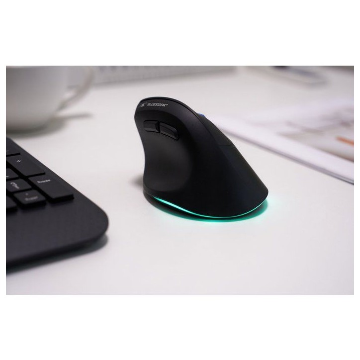 Souris ergonomique droitier - 2.4G+BT - BLUESTORK - Button bleu 4800 DPI - Noir Souris ergonomique droitier - 2.4G+BT - BLUESTORK - Button bleu 4800 DPI - Noir