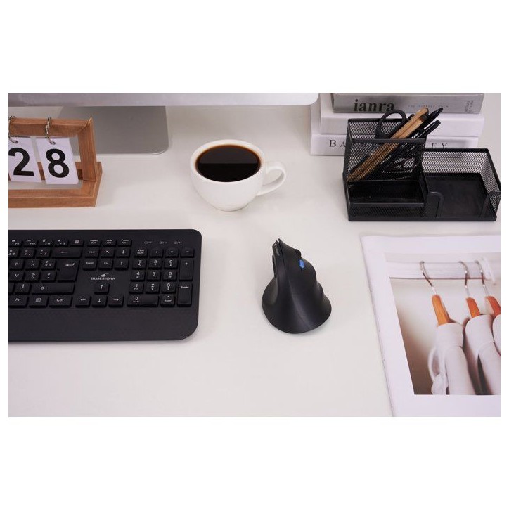 Souris ergonomique droitier - 2.4G+BT - BLUESTORK - Button bleu 4800 DPI - Noir Souris ergonomique droitier - 2.4G+BT - BLUESTORK - Button bleu 4800 DPI - Noir