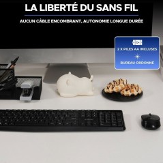 Pack clavier souris sans fil - 12 touches de raccourcis multimédias -