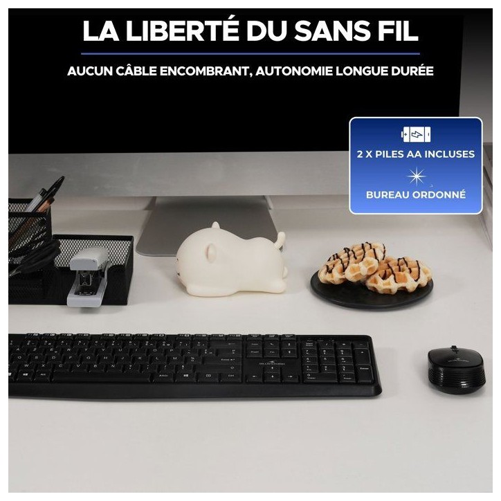 Pack clavier souris sans fil - 12 touches de raccourcis multimédias - BLUESTORK - PACK-WL-OFF-V2/FR - AZERTY Pack clavier souris sans fil - 12 touches de raccourcis multimédias - BLUESTORK - PACK-WL-OFF-V2/FR - AZERTY