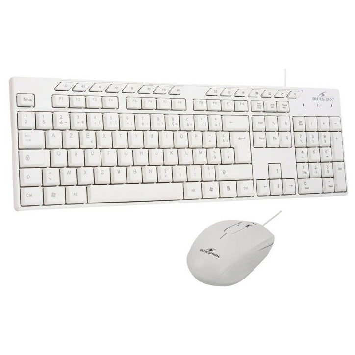 Pack clavier souris filaire - 15 touches de raccourcis multimédias - BLUESTORK - Media Office - PACK-MEDIA-OFFW/FR - AZERTY Pack clavier souris filaire - 15 touches de raccourcis multimédias - BLUESTORK - Media Office - PACK-MEDIA-OFFW/FR - AZERTY