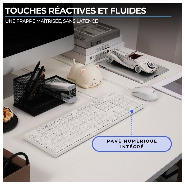 Pack clavier souris filaire - 15 touches de raccourcis multimédias - BLUESTORK - Media Office - PACK-MEDIA-OFFW/FR - AZERTY Pack clavier souris filaire - 15 touches de raccourcis multimédias - BLUESTORK - Media Office - PACK-MEDIA-OFFW/FR - AZERTY