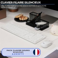 Pack clavier souris filaire - 15 touches de raccourcis multimédias -