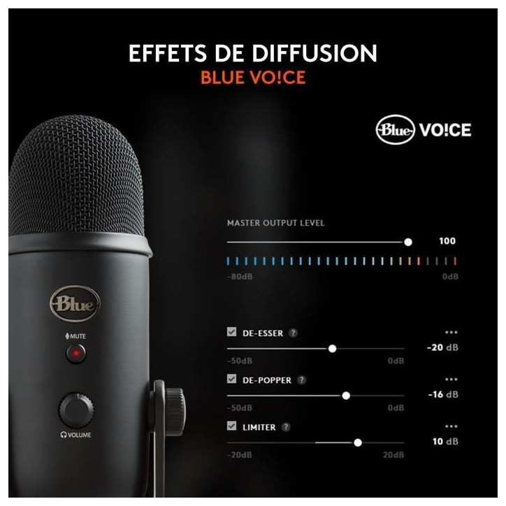 Microphone - Sans fil - LOGITECH G - Yeti - Compatible PC et MAC - Noir