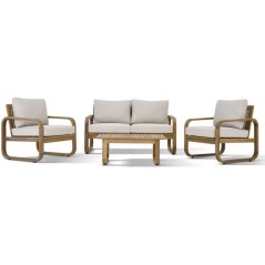Salon de jardin - Bois d'acacia - 4 personnes - BOHEMIA - Creme