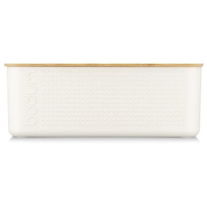 Boite a pain - BODUM - 11555-913 - Grand modele - Couvercle bambou - Blanc