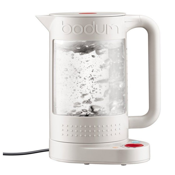 Bouilloire électrique double paroi - BODUM - BISTRO - 1500 W - 1,1 L - 5 températures - Intérieur en verre - Blanc Bouilloire électrique double paroi - BODUM - BISTRO - 1500 W - 1,1 L - 5 températures - Intérieur en verre - Blanc