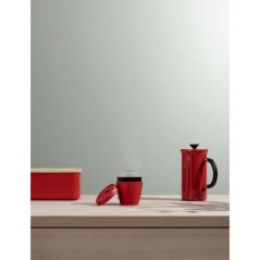 Boite a pain - BODUM - 11740-04 - Petit modele - Couvercle bambou - Rouge