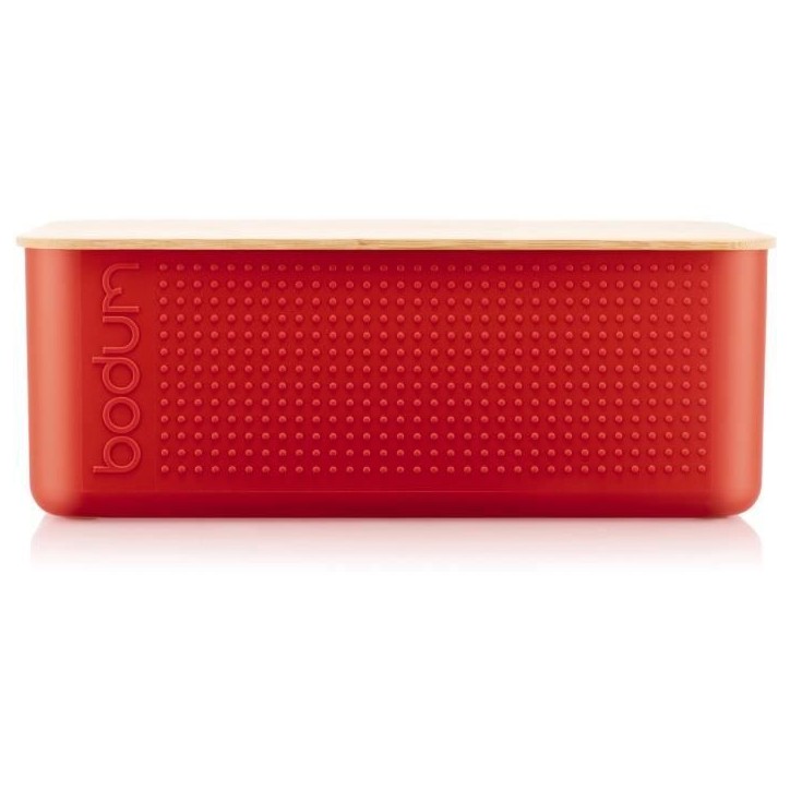 Boite a pain - BODUM - 11555-04 - Grand modele - Couvercle bambou - Rouge