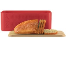 Boite a pain - BODUM - 11555-04 - Grand modele - Couvercle bambou - Rouge