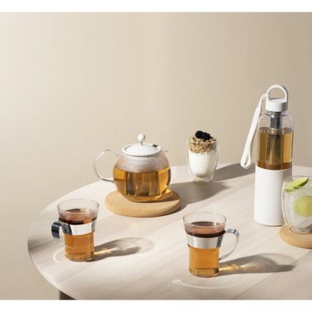 Gourde en tritan - BODUM - Melior - 1,2 L - Filtre infuseur en inox - Dragonne silicone - Blanc
