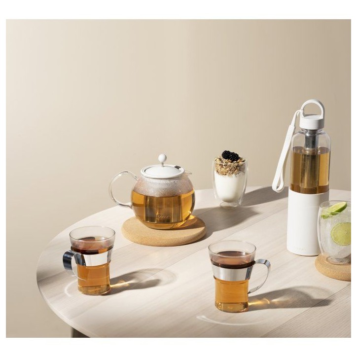 Gourde en tritan - BODUM - Melior - 1,2 L - Filtre infuseur en inox - Dragonne silicone - Blanc Gourde en tritan - BODUM - Melior - 1,2 L - Filtre infuseur en inox - Dragonne silicone - Blanc