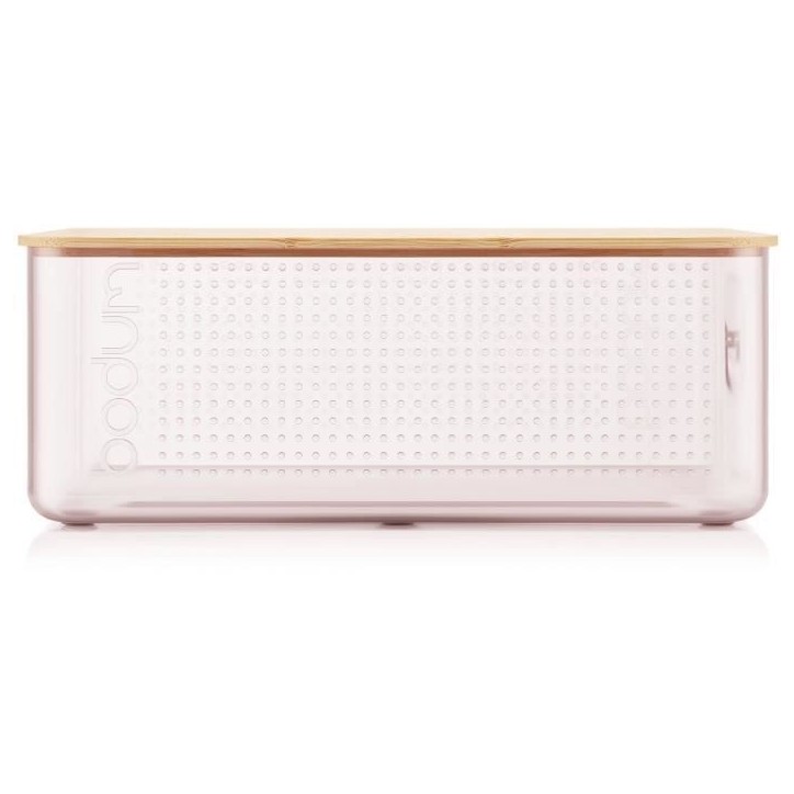 Boite a pain - BODUM - 11555-679S-80 - Grand modele - Couvercle bambou - Rose transparent Boite a pain - BODUM - 11555-679S-80 - Grand modele - Couvercle bambou - Rose transparent