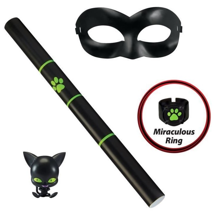 BANDAI - Miraculous Set de transformation - Chat Noir - Accessoire Magique - Bijou Magique - Kwami BANDAI - Miraculous Set de transformation - Chat Noir - Accessoire Magique - Bijou Magique - Kwami