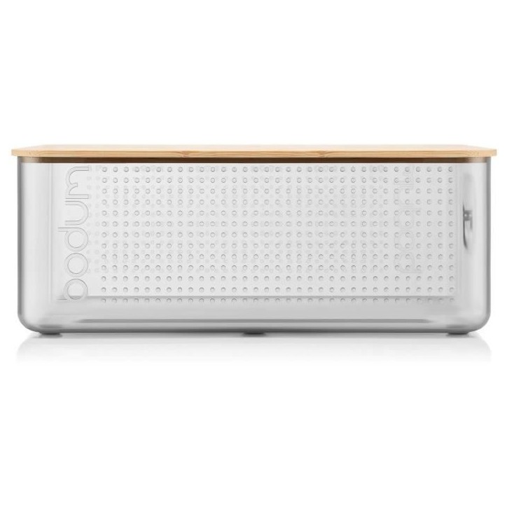 Boite a pain - BODUM - 11555-613S-80 - Grand modele - Couvercle bambou - Gris transparent Boite a pain - BODUM - 11555-613S-80 - Grand modele - Couvercle bambou - Gris transparent