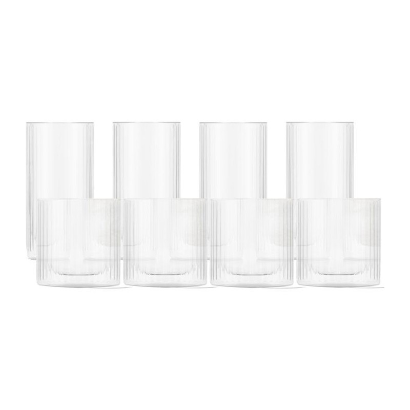 Bar set - BODUM - Douro - 4 verres a whisky 0.3 l + 4 verres Gin & Ton