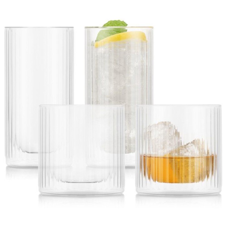 Bar set - BODUM - Douro - 4 verres a whisky 0.3 l + 4 verres Gin & Tonic 0.28 l - Double paroi Bar set - BODUM - Douro - 4 verres a whisky 0.3 l + 4 verres Gin & Tonic 0.28 l - Double paroi
