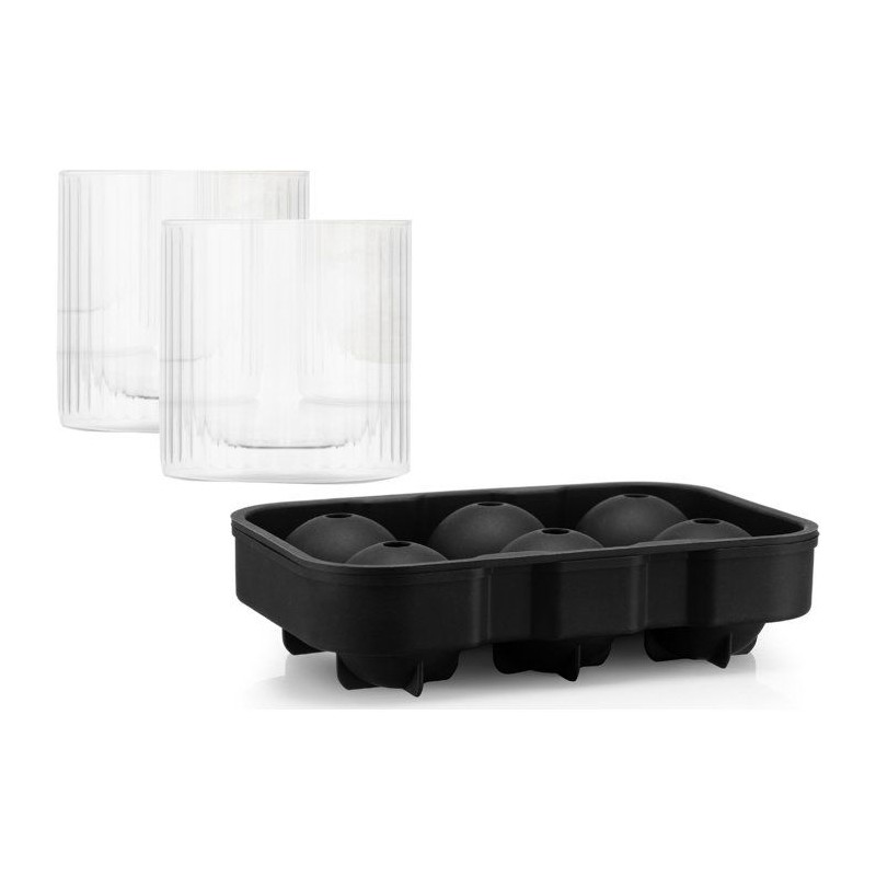 Bar set - BODUM - Douro - Plateau de glace ronde + set de 2 verres a w