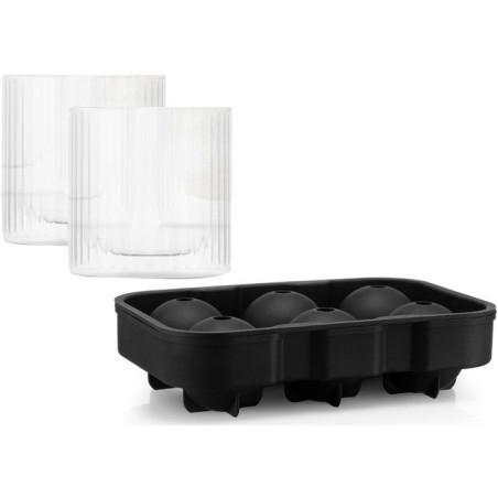 Bar set - BODUM - Douro - Plateau de glace ronde + set de 2 verres a w