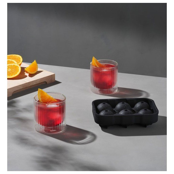 Bar set - BODUM - Douro - Plateau de glace ronde + set de 2 verres a whisky - Double paroi