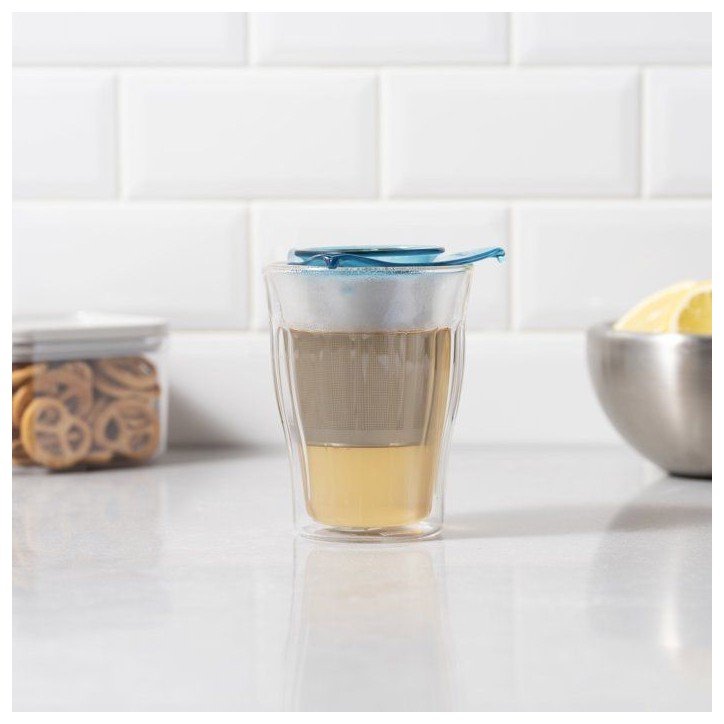 Tasse a thé avec infuseur - BODUM - YO-YO SET - 0,35 L - Double paroi - Verre et inox