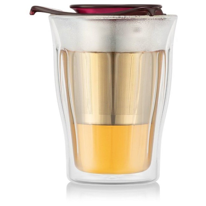 Tasse a thé avec infuseur - BODUM - YO-YO SET - 0,35 L - Double paroi - Verre et inox Tasse a thé avec infuseur - BODUM - YO-YO SET - 0,35 L - Double paroi - Verre et inox