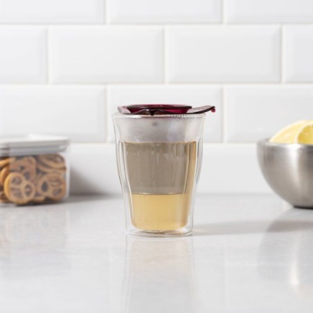 Tasse a thé avec infuseur - BODUM - YO-YO SET - 0,35 L - Double paroi - Verre et inox