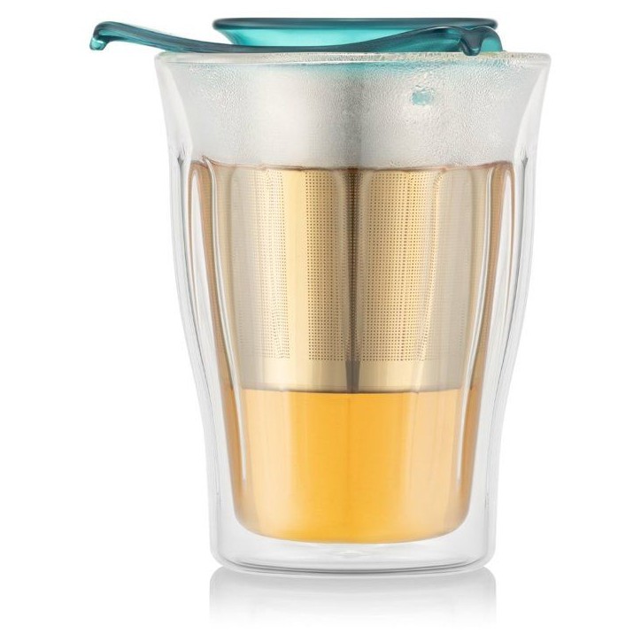 Tasse a thé avec infuseur - BODUM - YO-YO SET - 0,35 L - Double paroi - Verre et inox Tasse a thé avec infuseur - BODUM - YO-YO SET - 0,35 L - Double paroi - Verre et inox