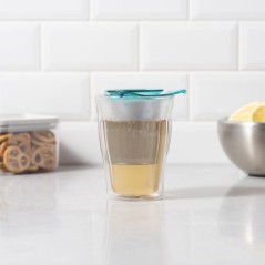 Tasse a thé avec infuseur - BODUM - YO-YO SET - 0,35 L - Double paroi - Verre et inox