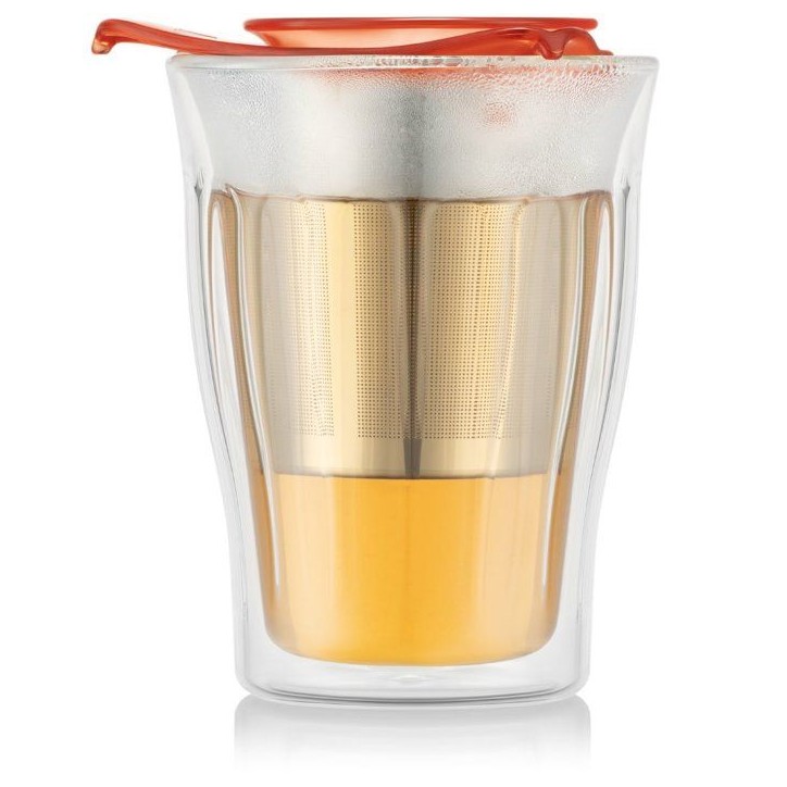 Tasse a thé avec infuseur - BODUM - YO-YO SET - 0,35 L - Double paroi - Verre et inox Tasse a thé avec infuseur - BODUM - YO-YO SET - 0,35 L - Double paroi - Verre et inox